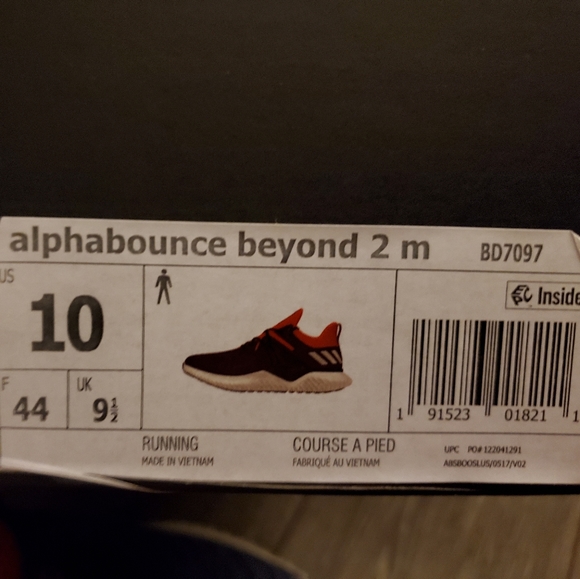 New-Adidas Alphabounce Beyond-Red & Gray-Size 10 - Picture 5 of 5